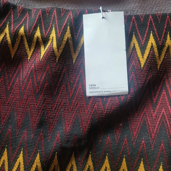 Zara Trafaluc Zigzag Patterned Fitted Skirt L - Picture 4 of 6